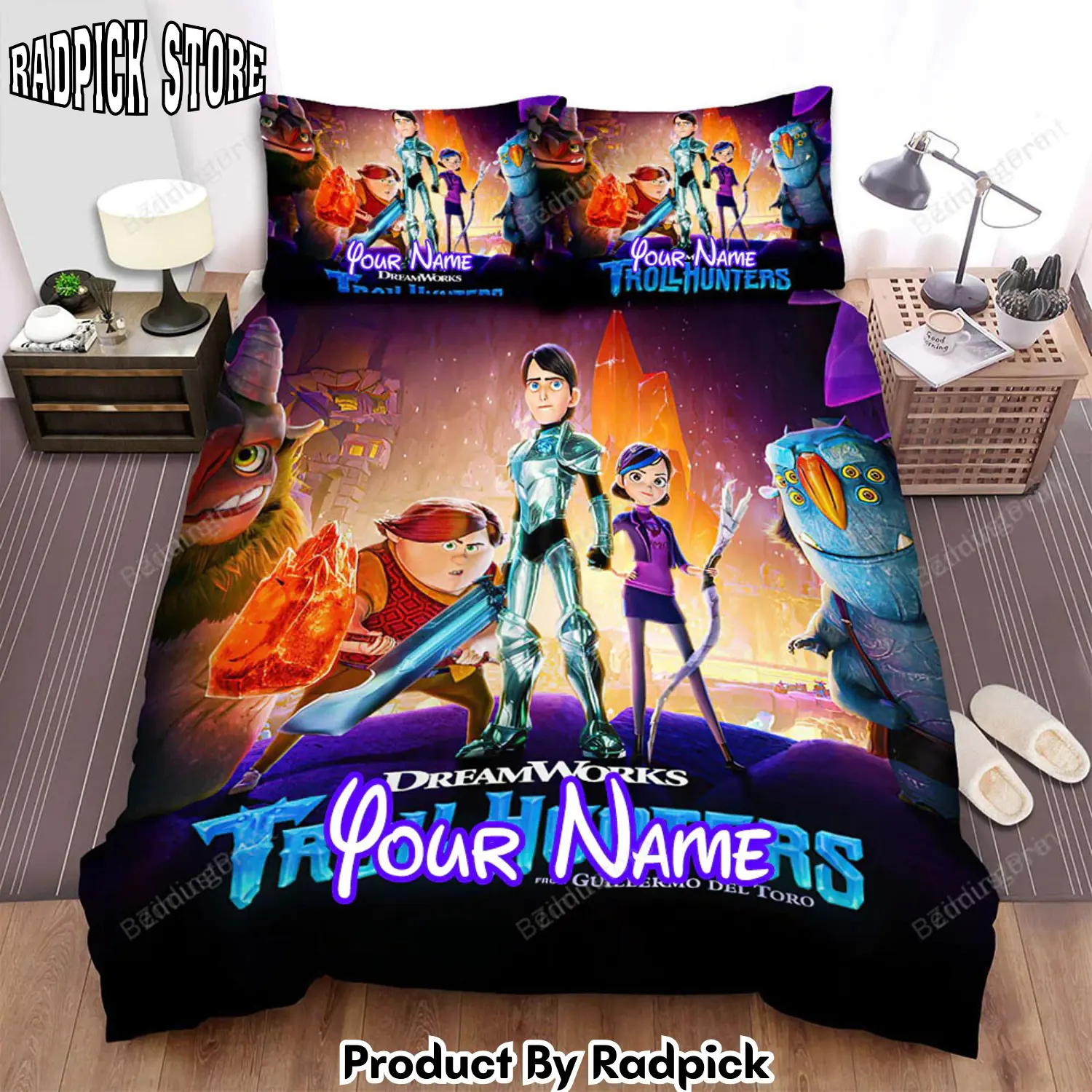 Radpick trollhunters rise of the titans movie poster 1 bed sheets duvet cover personalized name bedding sets rp327633